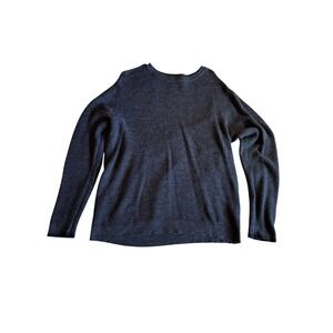 Smartwool Cheyenne Creek Crew Sweater Mens Navy Blue Merino Wool Blend Size L